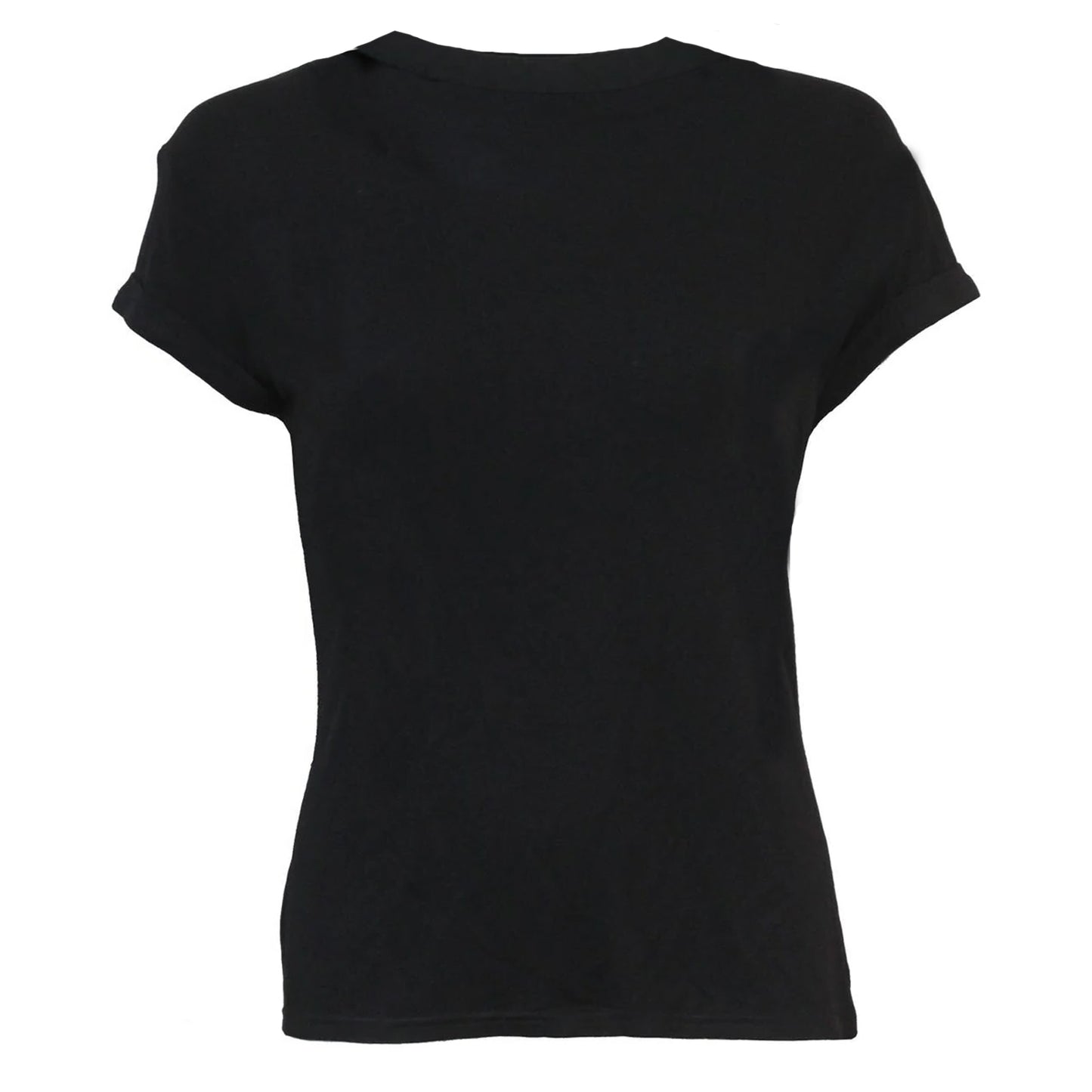 Black - Back - Spiral Direct Womens-Ladies Boat Neck Capped Sleeved Top