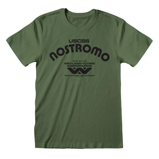 Olive Green - Front - Alien Unisex Adult Retro Nostromo T-Shirt