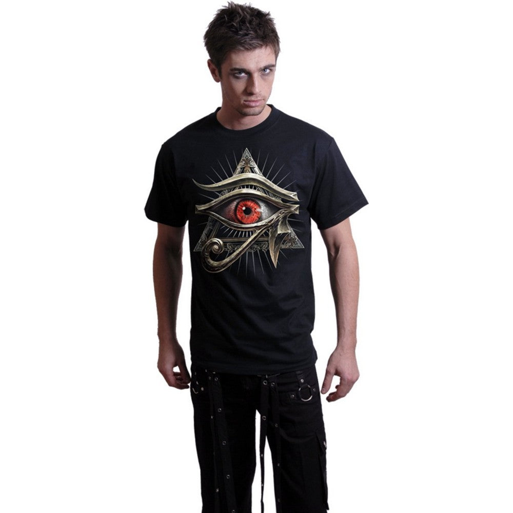 Black - Side - Spiral Direct Unisex Adult Evil Eye T-Shirt