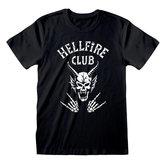 Black - Front - Stranger Things Unisex Adult HFC Skull T-Shirt