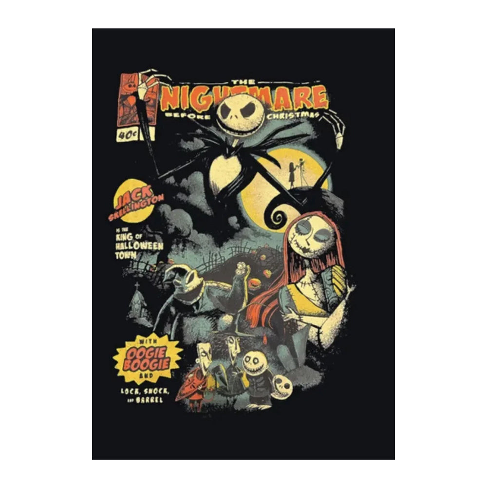 Black - Back - Nightmare Before Christmas Unisex Adult Comic T-Shirt