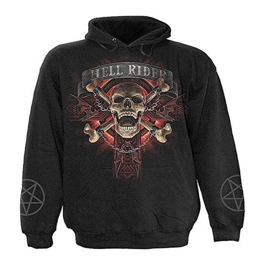 Black - Front - Spiral Unisex Adult Hell Rider Hoodie