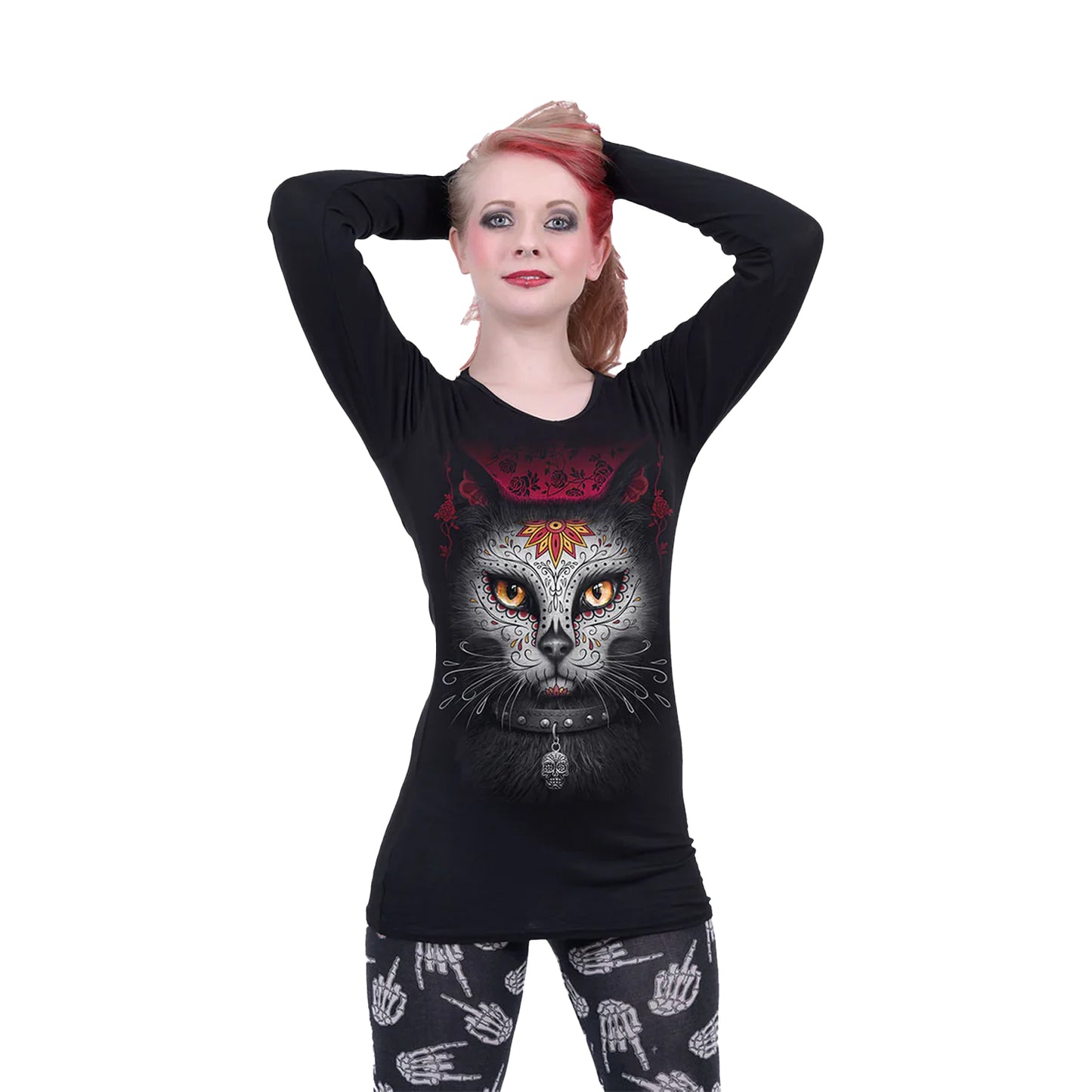 Black - Back - Spiral Womens-Ladies Catrina T-Shirt
