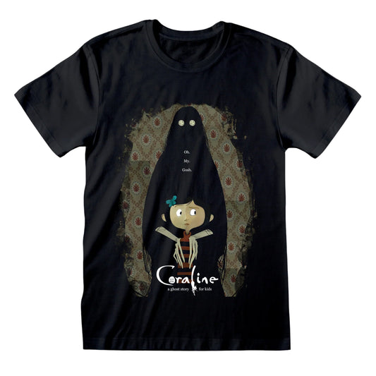 Black - Front - Coraline Unisex Adult Oh My Gosh T-Shirt