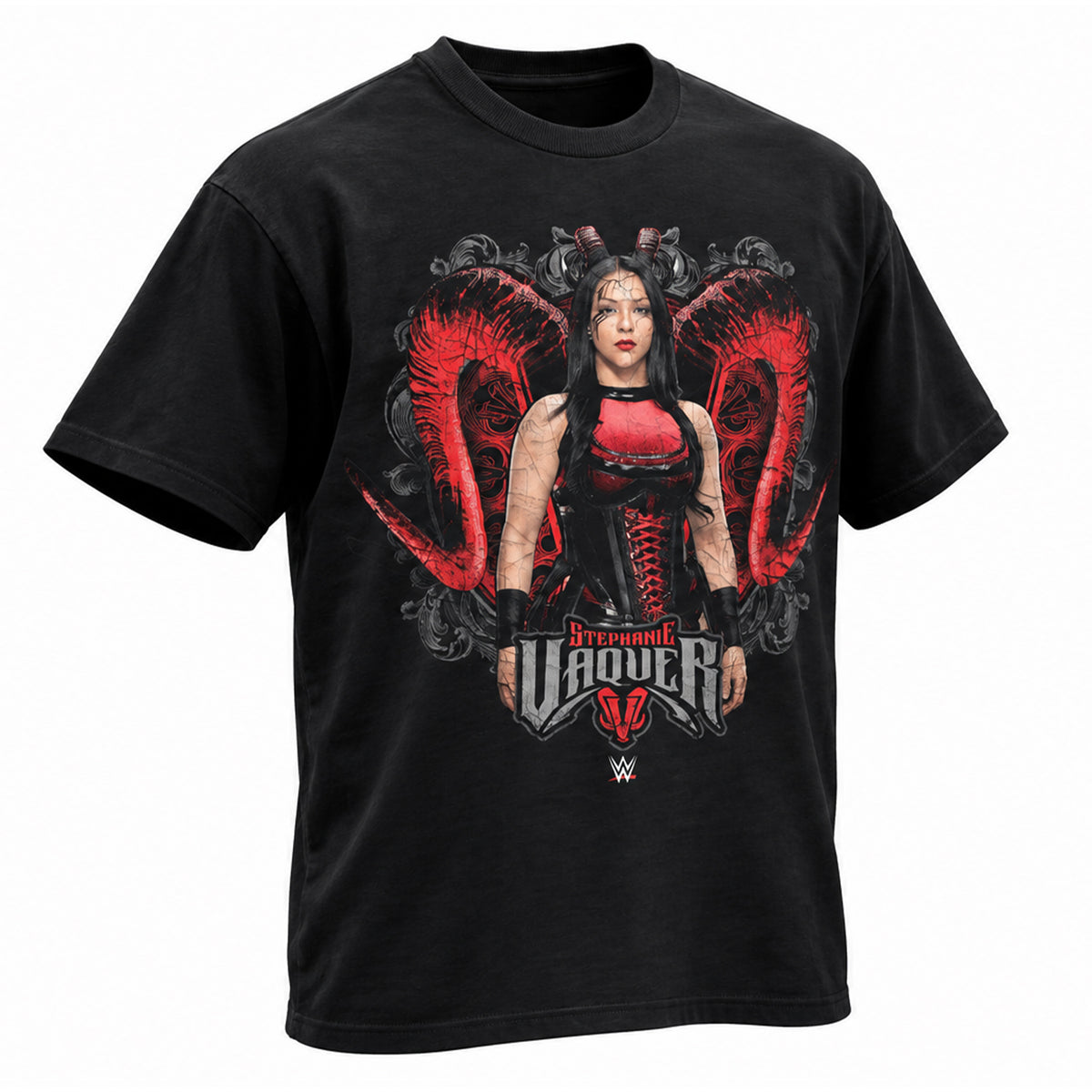 Black - Side - WWE Unisex Adult Stephanie Vaquer La Primera T-Shirt