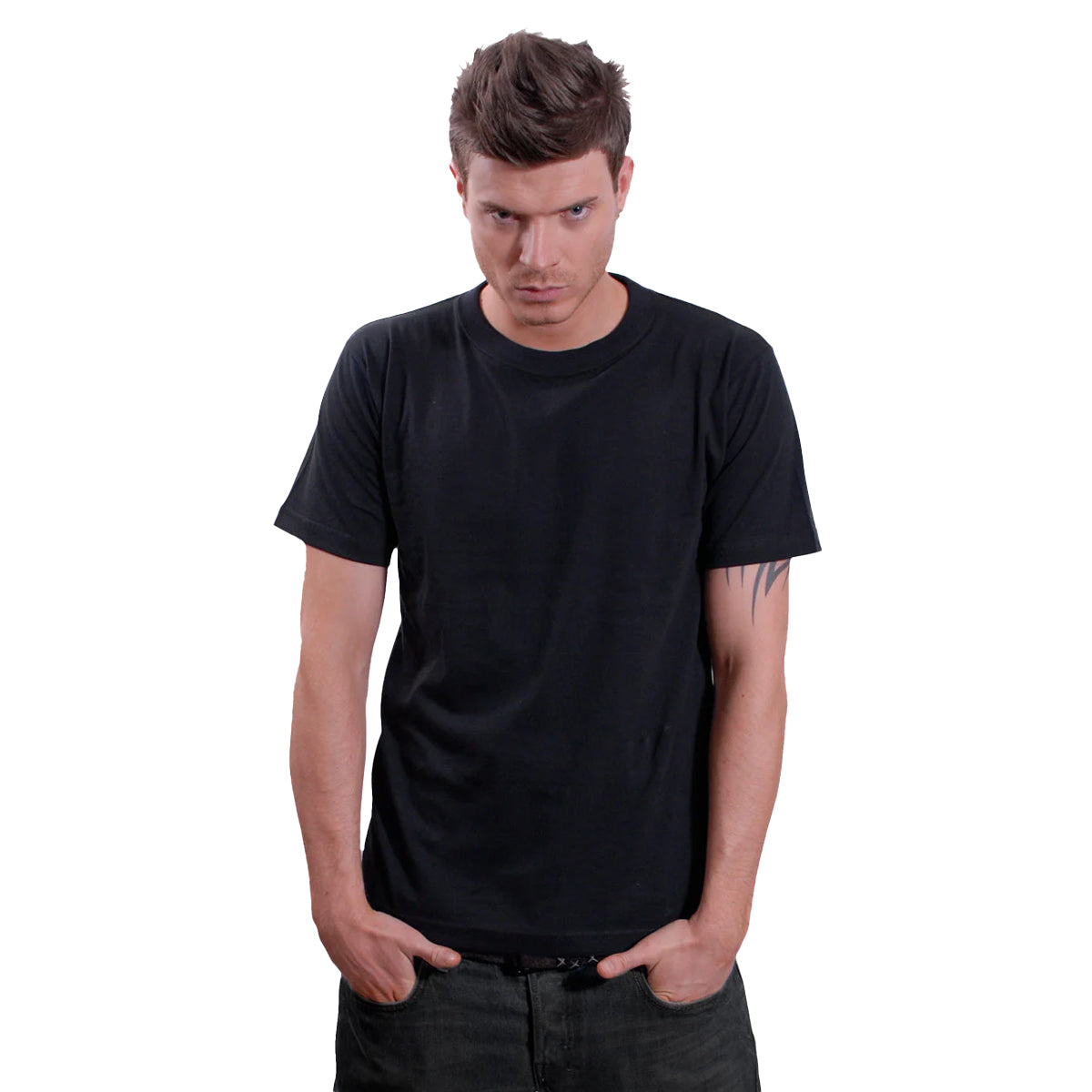 Black - Side - Spiral Unisex Adult T-Shirt
