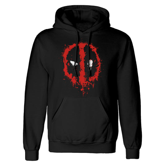Black-Red - Front - Deadpool Unisex Adult Splat Hoodie