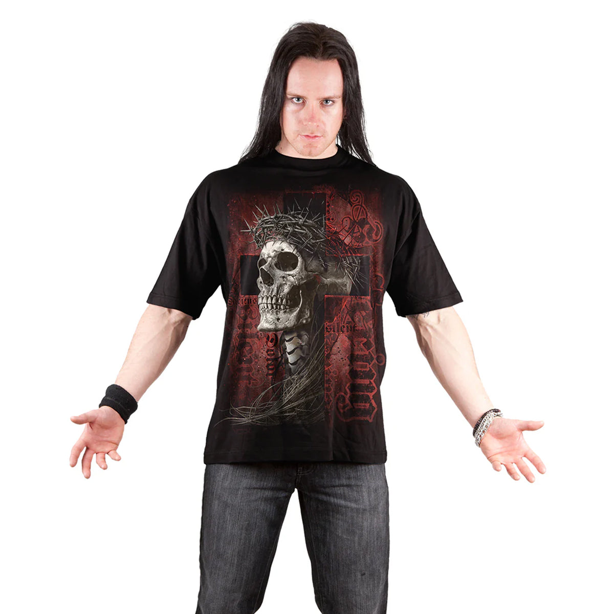 Black - Side - Spiral Direct Unisex Adult Silent Suffering T-Shirt