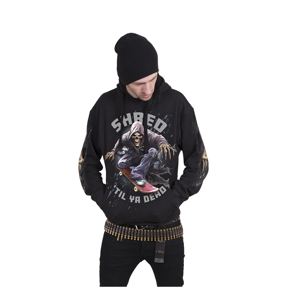 Black - Side - Spiral Unisex Adult Soul Boarder Hoodie