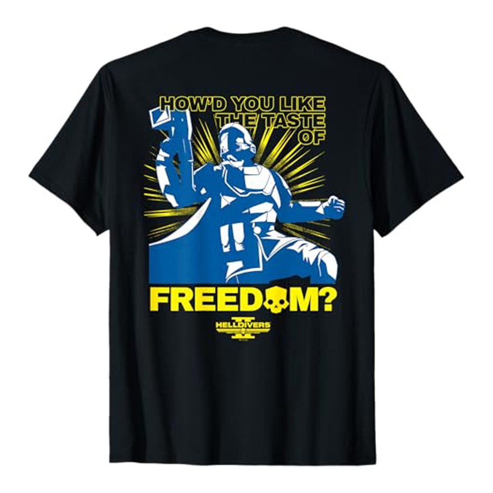 Black - Back - Helldivers 2 Unisex Adult Taste Of Freedom T-Shirt