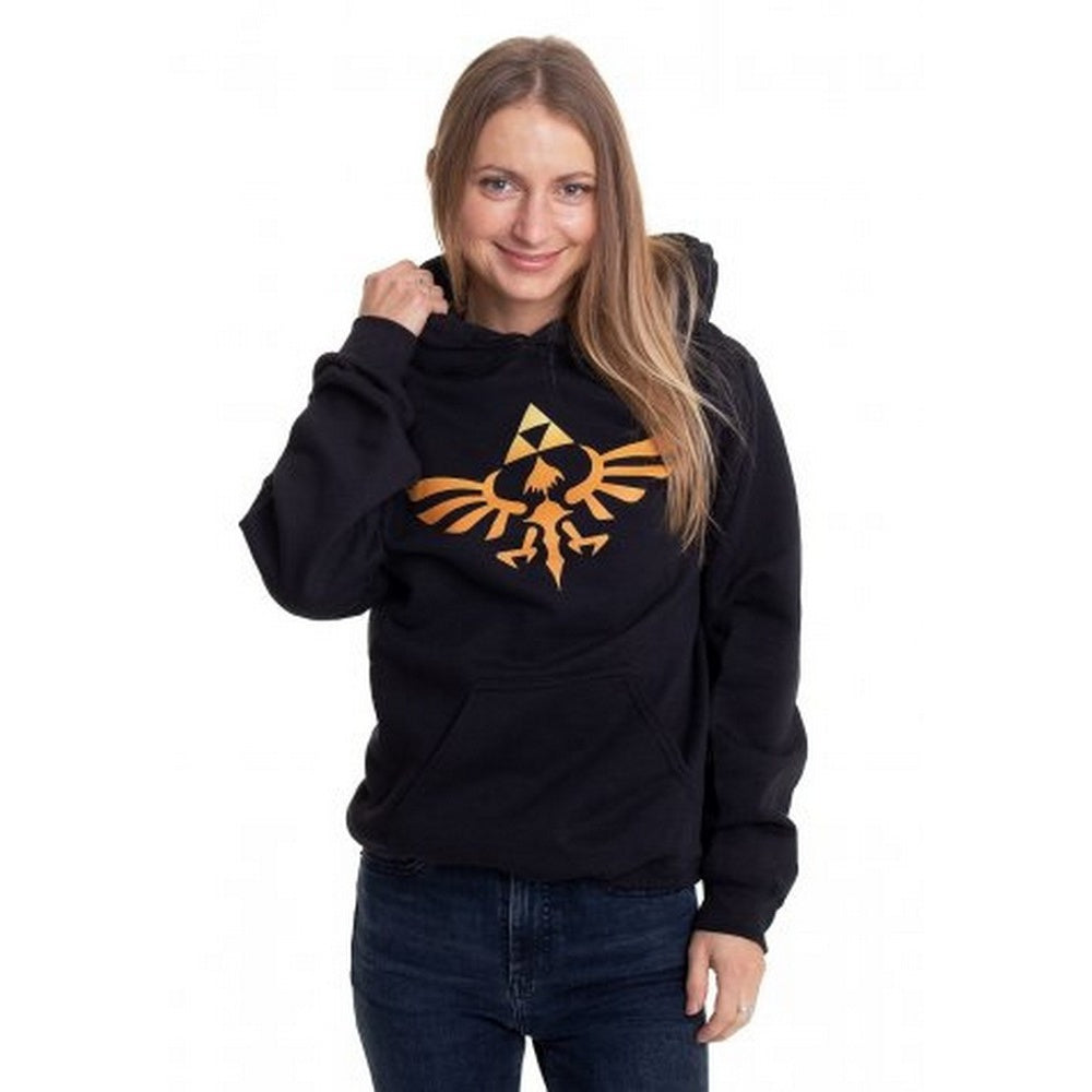 Black - Side - The Legend Of Zelda Unisex Adult Hyrule Logo Pullover Hoodie