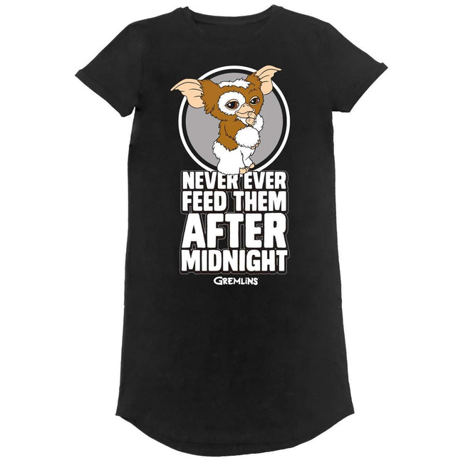 Black - Front - Gremlins Womens-Ladies T-Shirt Dress
