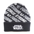 Black-White - Front - Star Wars Force Repeat Print Beanie