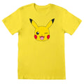 Yellow - Front - Pokemon Unisex Adult Pikachu Face T-Shirt