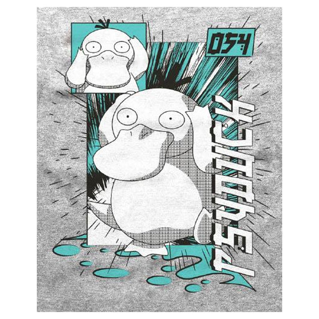 Heather Grey - Side - Pokemon Unisex Adult Psyduck Square T-Shirt