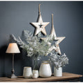 Brown-White - Back - Hill Interiors Sparkle Wooden Star Hanging Ornament