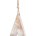 Brown-White - Side - Hill Interiors Sparkle Wooden Star Hanging Ornament