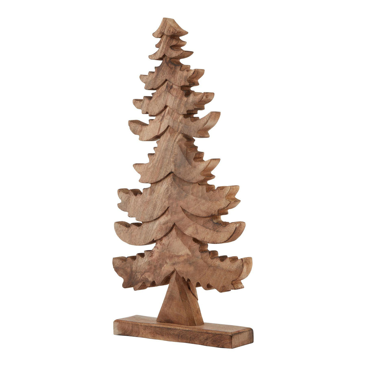 Brown - Back - Hill Interiors Wooden Christmas Tree Decoration