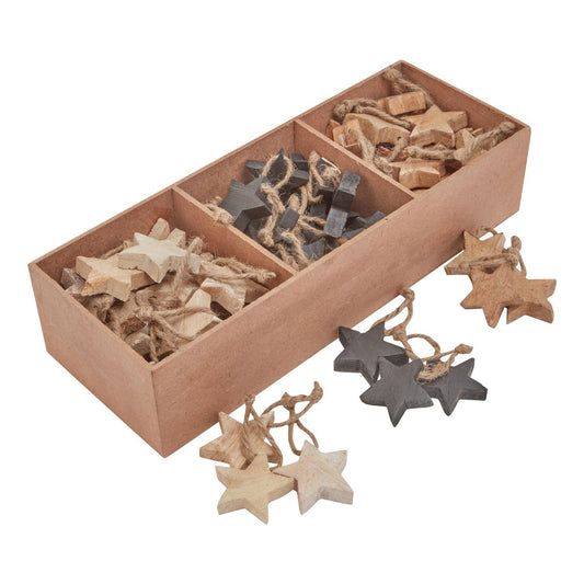 Black-Brown - Front - Hill Interiors Star Tree Decoration (Pack of 90)