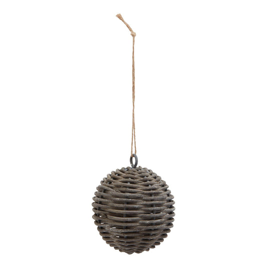Brown - Front - Hill Interiors The Noel Collection Wicker Bauble