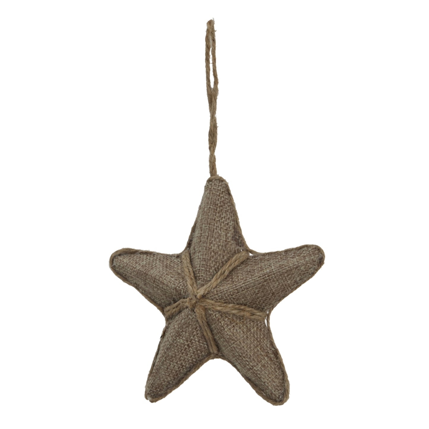 Brown - Back - Hill Interiors Jute Star Hanging Decoration