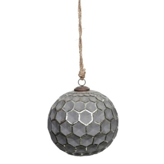 Silver Grey - Front - Hill Interiors Metallic Honeycomb Bauble