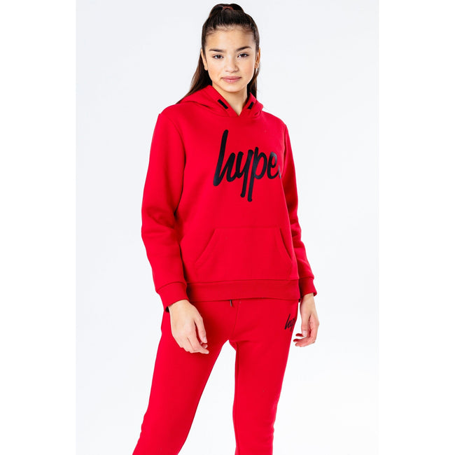 Red-Black - Back - Hype Childrens-Kids Script Hoodie And Joggers Set