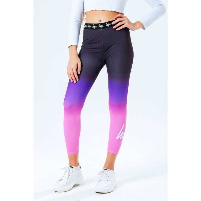 Light Purple-Black - Back - Hype Girls Sweetshop Fade Leggings
