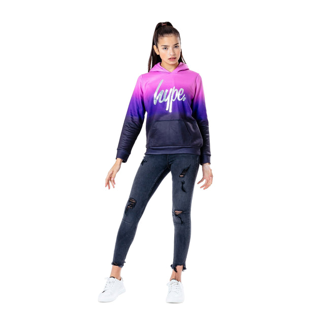 Black-Purple-Pink - Back - Hype Childrens-Kids Sweetshop Fade Hoodie