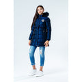 Navy - Back - Hype Girls Longline Padded Jacket