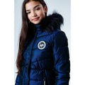 Navy - Pack Shot - Hype Girls Longline Padded Jacket