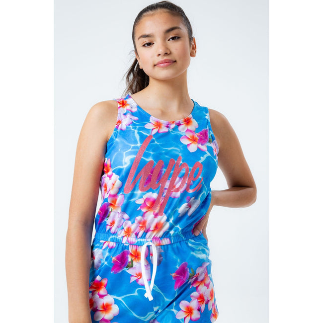 Blue-Pink - Lifestyle - Hype Girls Hawaii Pool Playsuit