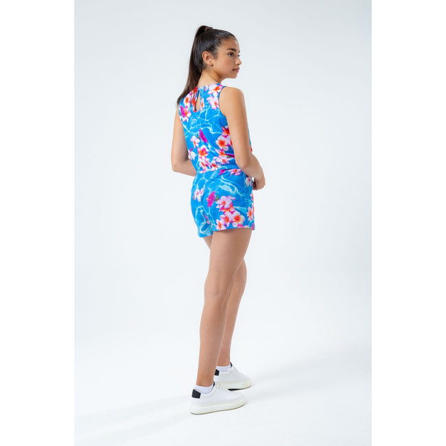 Blue-Pink - Pack Shot - Hype Girls Hawaii Pool Playsuit