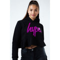 Black-Pink - Lifestyle - Hype Girls Holo Script Cropped Pullover Hoodie