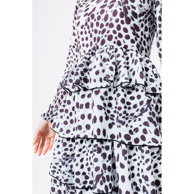 White-Black - Lifestyle - Hype, Hype Womens-Ladies Dalmatian Midi Dress
