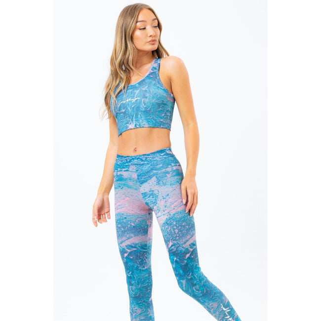 Blue - Lifestyle - Hype Womens-Ladies Blue Marble Bralette
