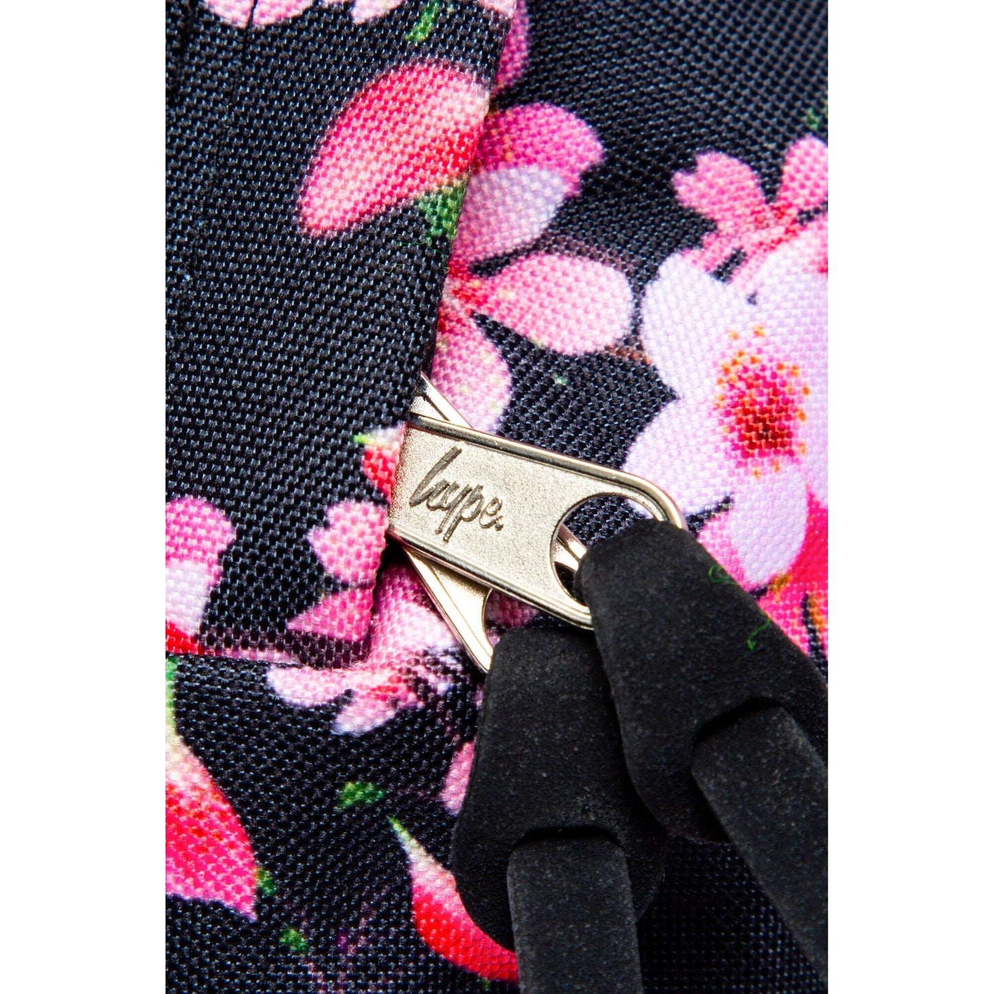 Black-Pink - Close up - Hype Floral Backpack