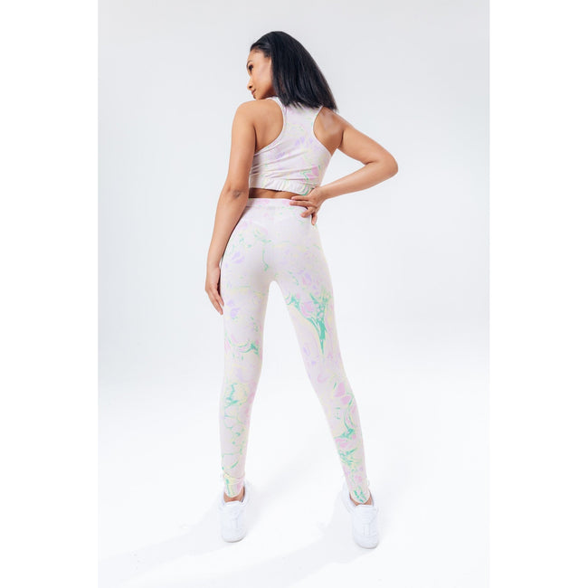 Light Pink-Yellow-Green - Back - Hype Womens-Ladies Marble Bralette