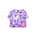 Pink-Purple - Front - Hype Girls Graffiti Nerf Crop T-Shirt