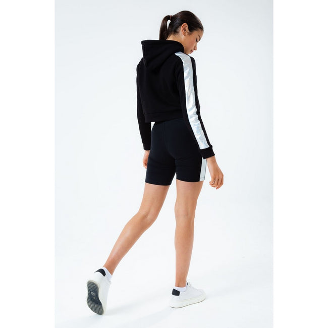 Black-White - Lifestyle - Hype Childrens-Kids Holo Logo Nerf Crop Hoodie