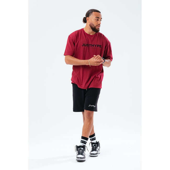 Burgundy - Back - Hype Mens JH Vintage Oversized T-Shirt