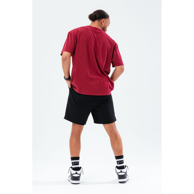 Burgundy - Side - Hype Mens JH Vintage Oversized T-Shirt