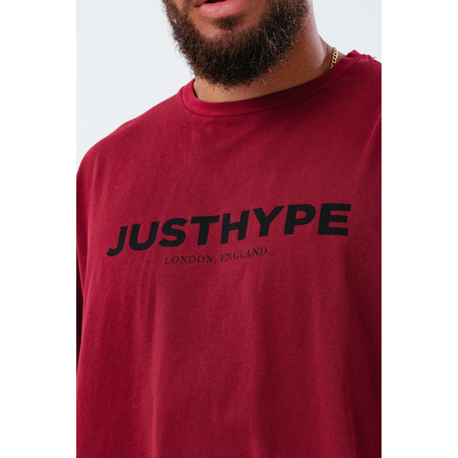 Burgundy - Lifestyle - Hype Mens JH Vintage Oversized T-Shirt