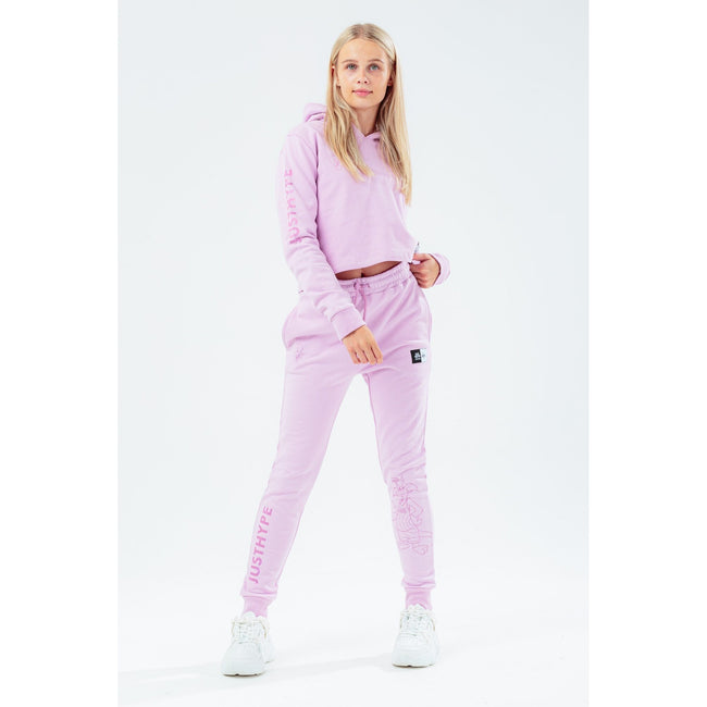 Lilac - Back - Hype Girls Sylvester Space Jam Cropped Pullover Hoodie