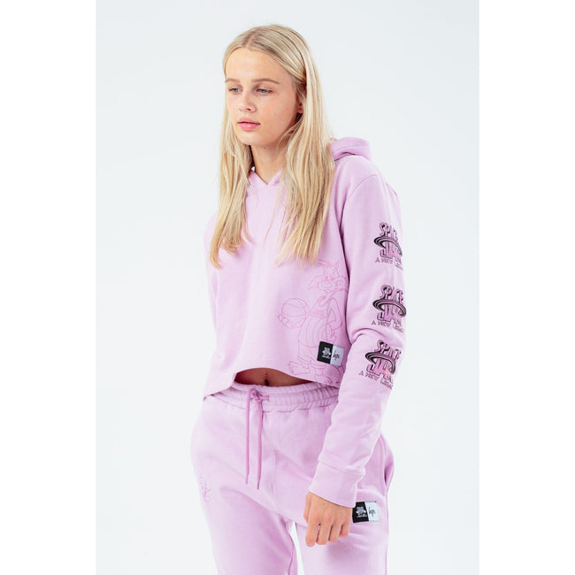 Lilac - Side - Hype Girls Sylvester Space Jam Cropped Pullover Hoodie