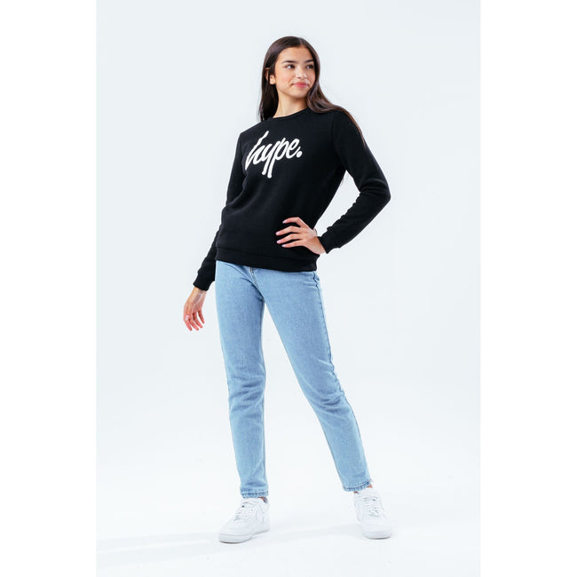 Black - Back - Hype Childrens-Kids Script Sweatshirt