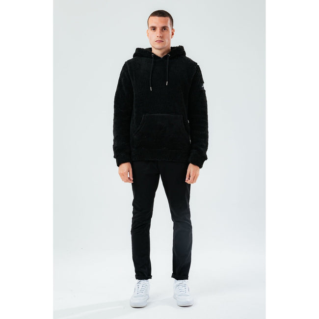 Black - Back - Hype Mens Sherpa Hoodie