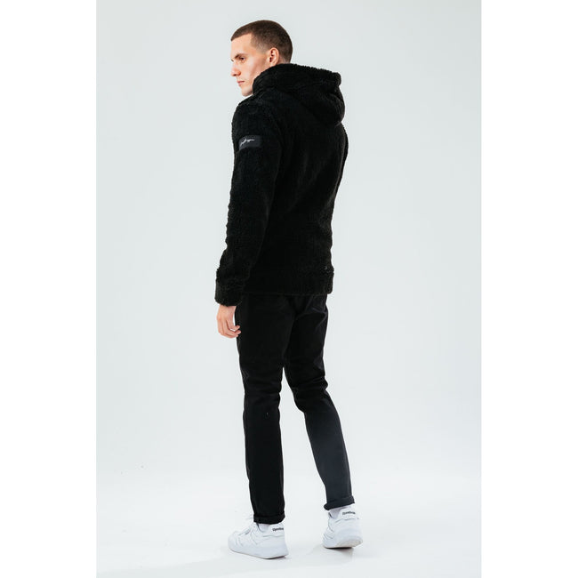 Black - Side - Hype Mens Sherpa Hoodie