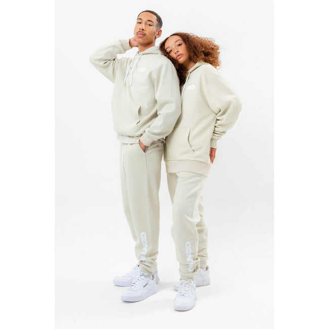 Ecru - Back - Hype Unisex Adult Continu8 Oversized Hoodie