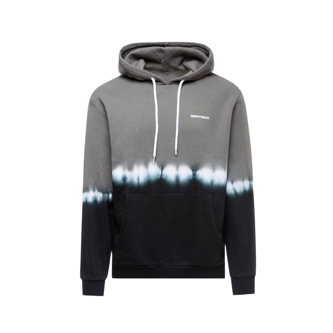 Grey-Black - Front - Hype Unisex Adult Tie Dye Continu8 Oversized Hoodie